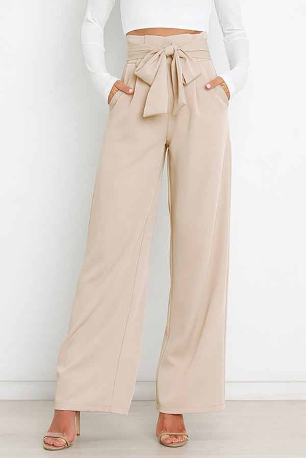 Calça Wide Leg La Lide com Amarração