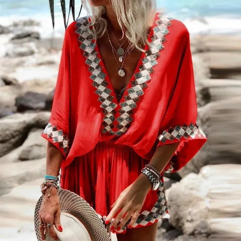 Conjunto Boho Vibe - Estampado e com Decote em V