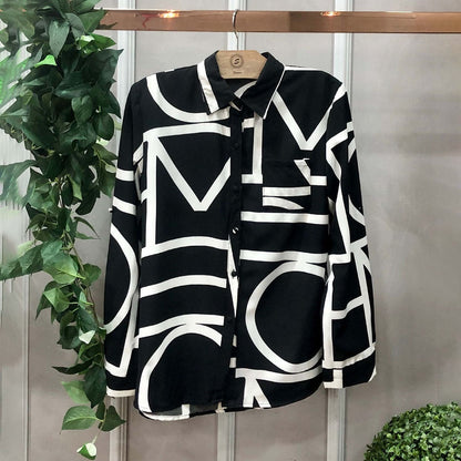 Camisa Social Feminina Geometric
